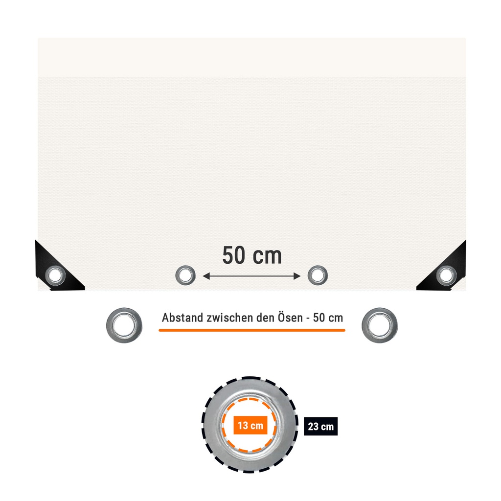 hvit 650 g/m² PVC 3 x 5m (15m²) presenning-2