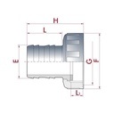 PVC Slangetut med overfallsmutter ¾" IG x 16 mm-0