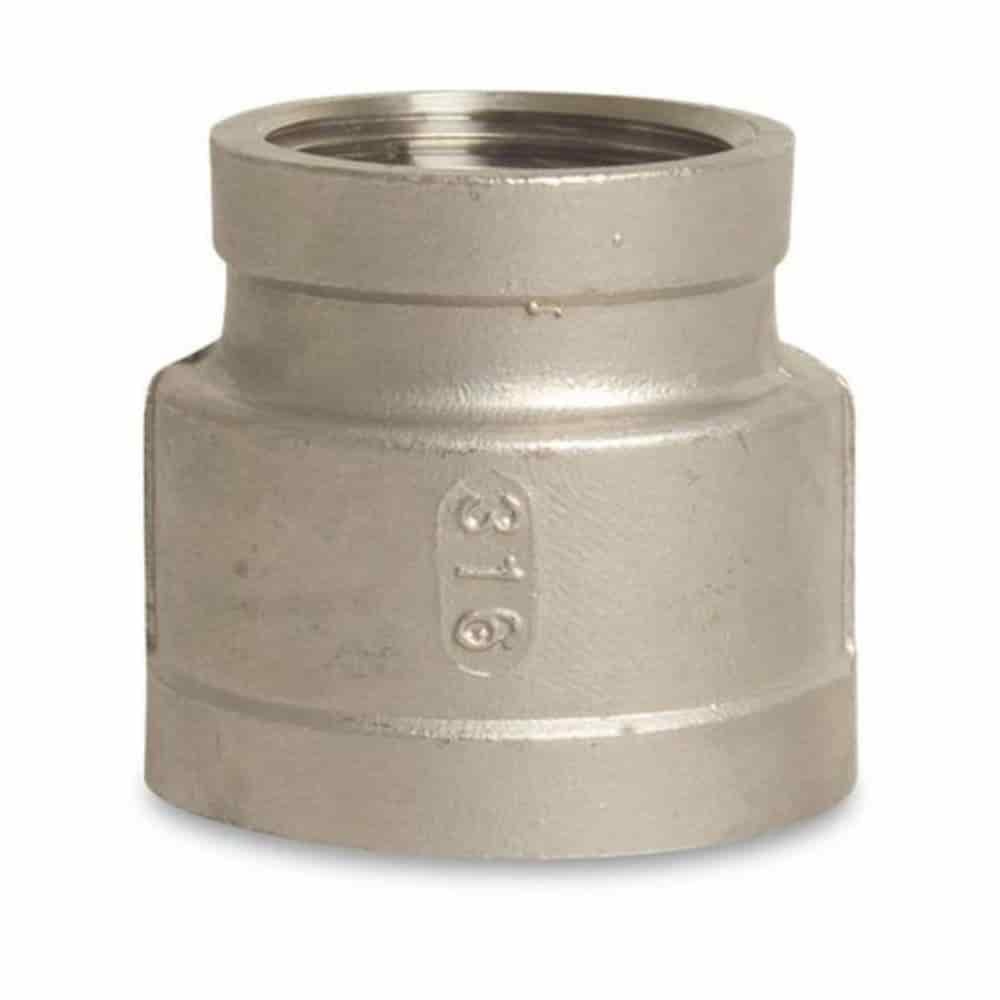 Gjengetilpasning rustfritt stål reduksjonsmuffe 1/2" IG x 3/8" IG-0