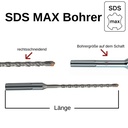 Hammerbor for SDS-MAX 4-skjærer Ø 25, 0mm x 520mm lengde-0