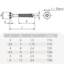 Sponplateskruer 3,0 x 35 mm 1000 stk med I-stjerne, senkhode, delgjenger og fresekanter under hodet-0