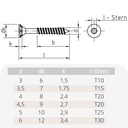 Chipboard screws 6.0 x 200 mm 100 pieces with I-star, countersunk head, partial thread and milling ribs under the head-0