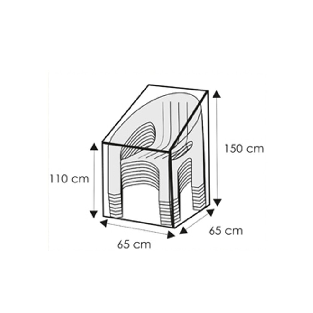 Gjennomsiktig beskyttelsesdeksel for stablebar stol, ca.65x65x110/150-0