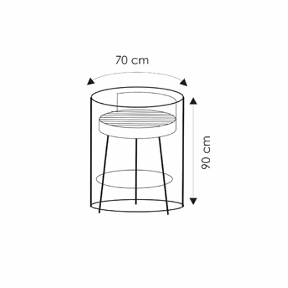 Beskyttelsestrekk transparent rund grill, ca.70x90-0