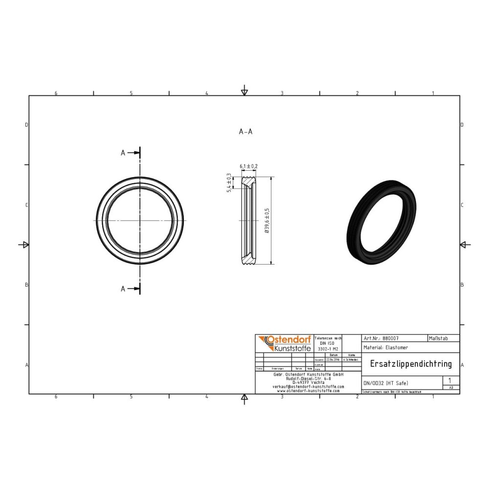 Erstatningsleppetetning DN/OD 32 (HT Safe)-1