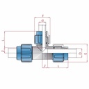 PP PE rørkobling T-stykke redusert 40 x 32 x 40-0
