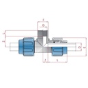 PP PE Rørkobling T-stykke 20 x 3/4" IG x 20-0