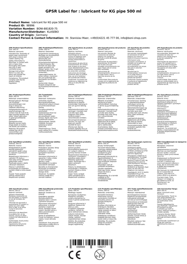 Smøremiddel for KG-rør 500 ml-0