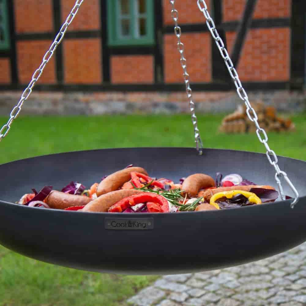 Wok på trefot av naturlig stål 180 cm - 60 cm diameter-2