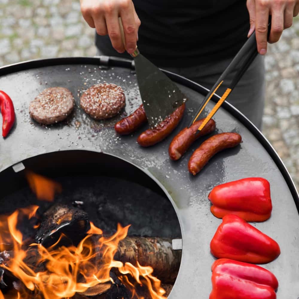 Grillplate i naturlig stål for ildsted 82 cm-1