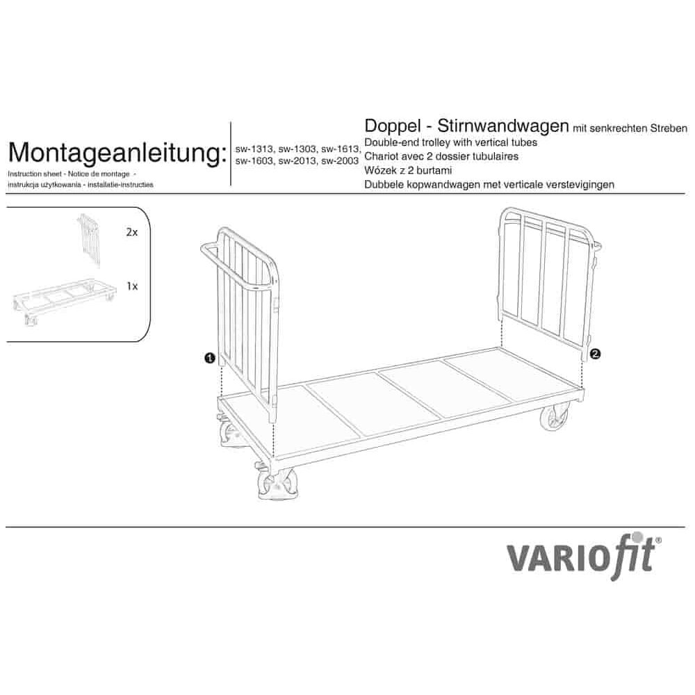 Streben dobbelt-stirnvegsvogn 500 kg Typ S (TG)-0