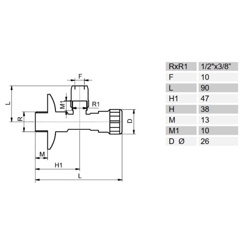 Vinkelventil 1/2" x 10 mm-0