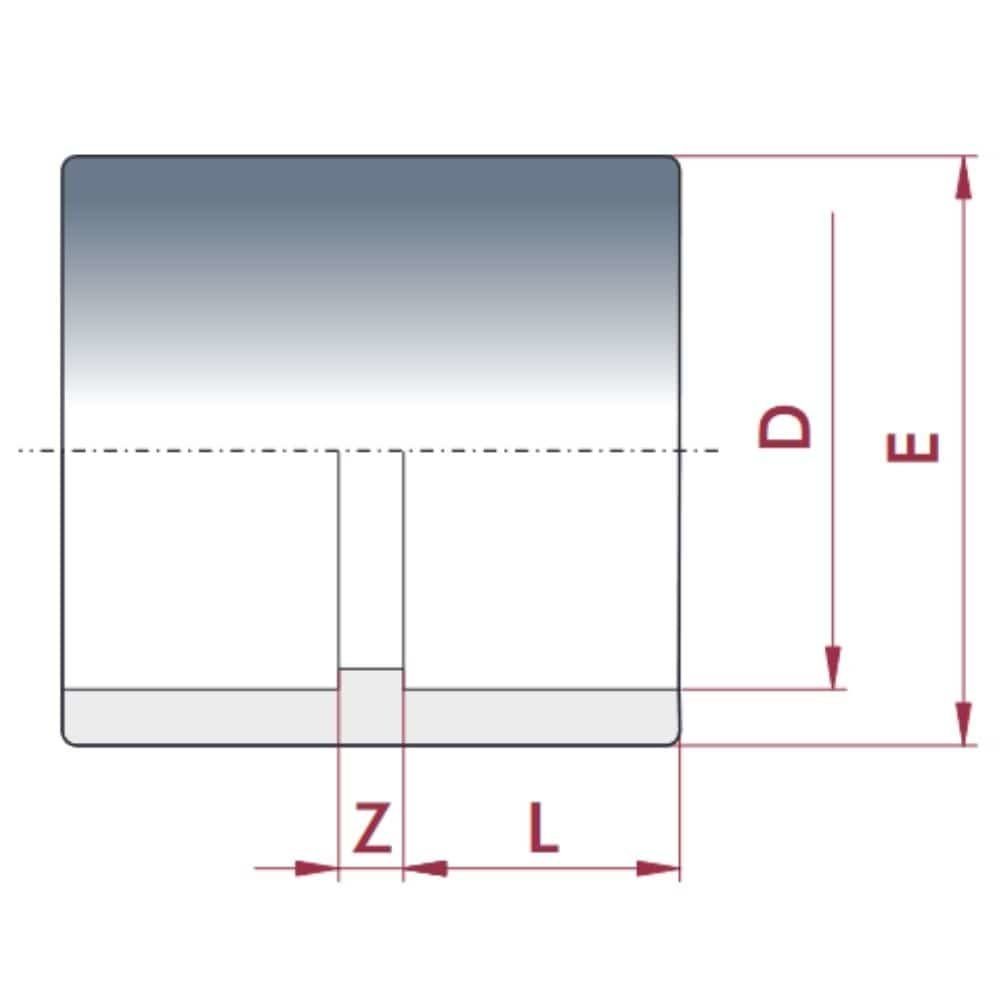 PVC-U limmuffe 40 mm PN16-0