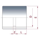 PVC-U limmuffe 40 mm PN16-0