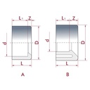 PVC-U Reduksjon kort 32 mm x 20 mm PN16-0