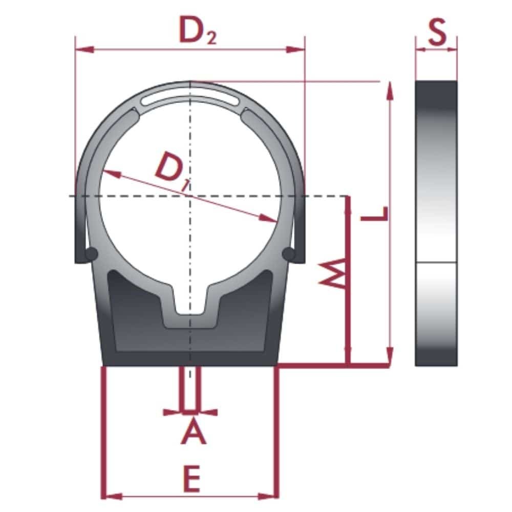 PVC-U rørklemme m.bøyle 63 mm-0