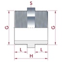 PVC - U AG x AG Doppelnippel 1 1/4"-0