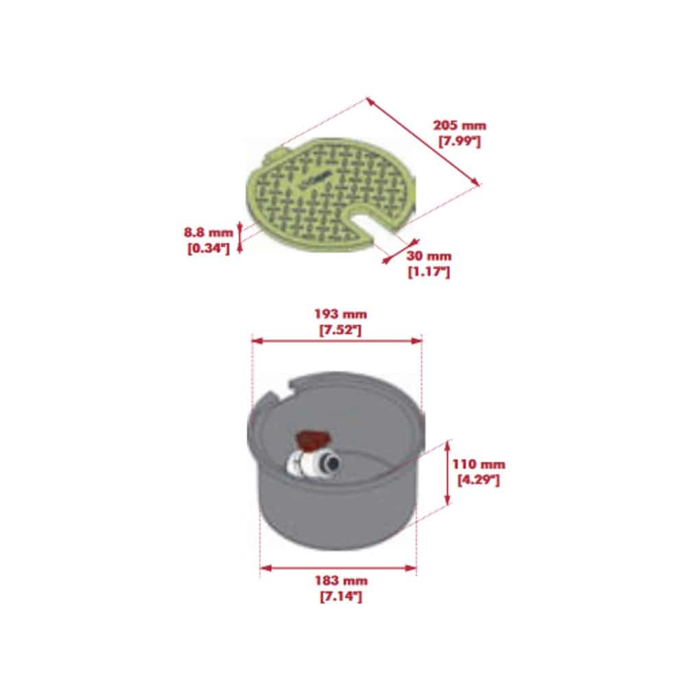 Ventilbrønn rund 110 mm høyde m.3/4" ventil-1