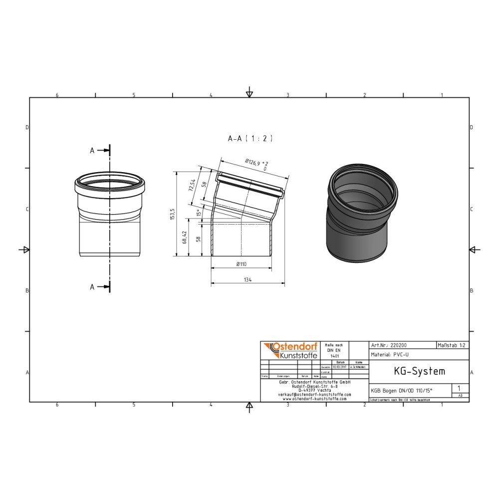 KGB Bogen DN/OD 110 15 grader-0