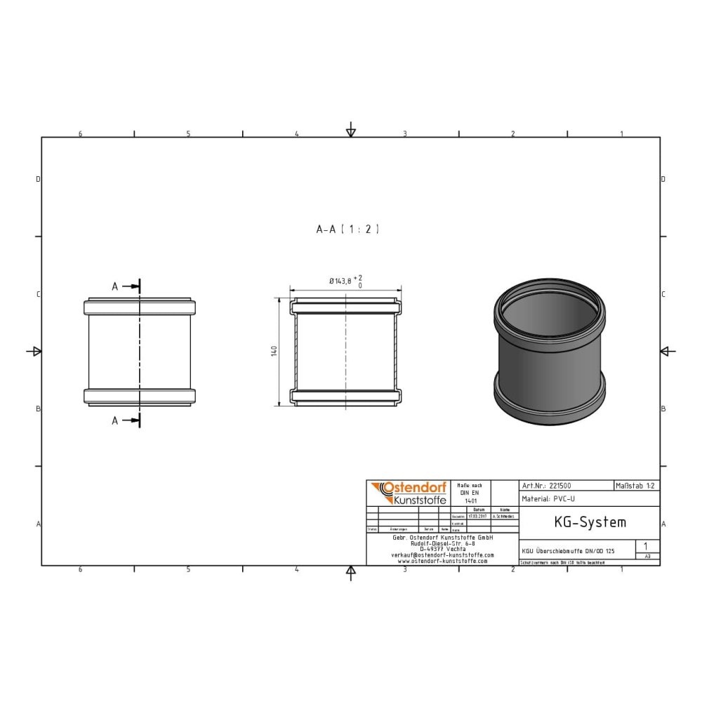 KGU Skyvemuffe DN/OD 125-1