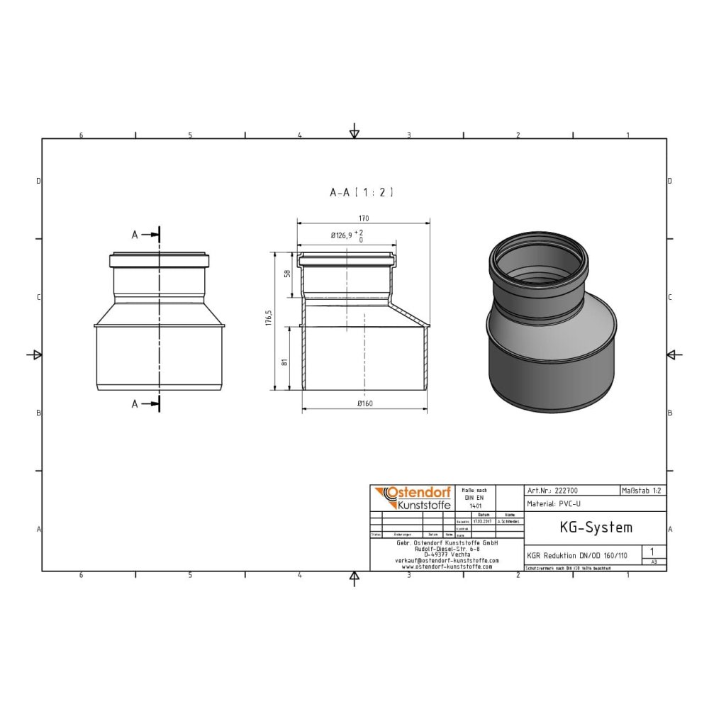 KGR Reduksjon DN/OD 160/110-1