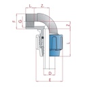 PP PE rørkobling 90° vinkel 40 x 1" IG-0