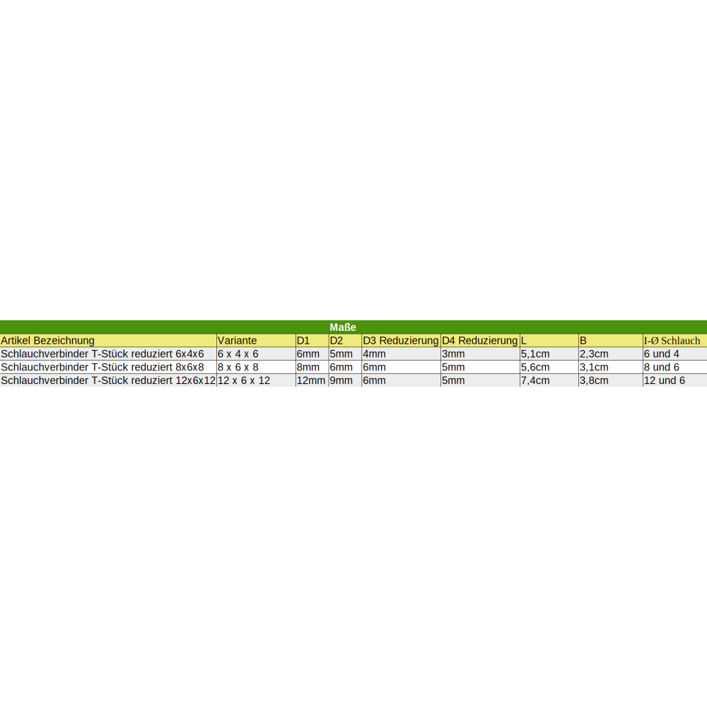 Slangekobling Plast T-stykke redusert 12 mm x 6 mm x 12 mm-1