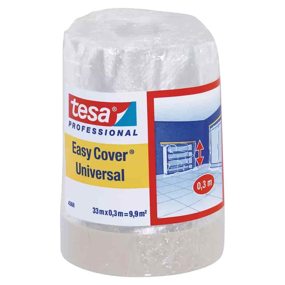 tesa Easy Cover 4368 Premium Malerkrepp med dekkfolie 300 mm x 33 m (lysebeige-matt)