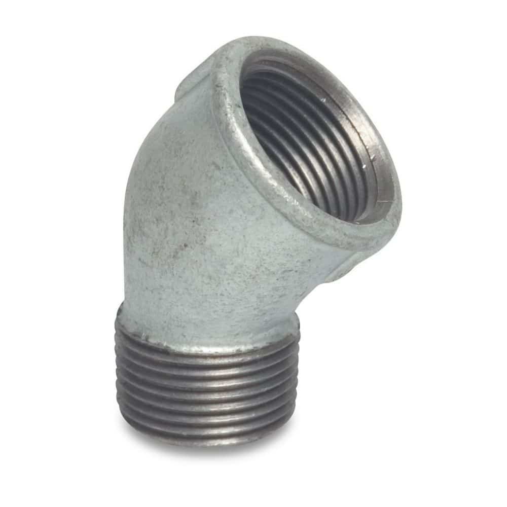 Threaded Fitting Malleable Cast Iron Elbow 45° 3/8" Female x 3/8" Male